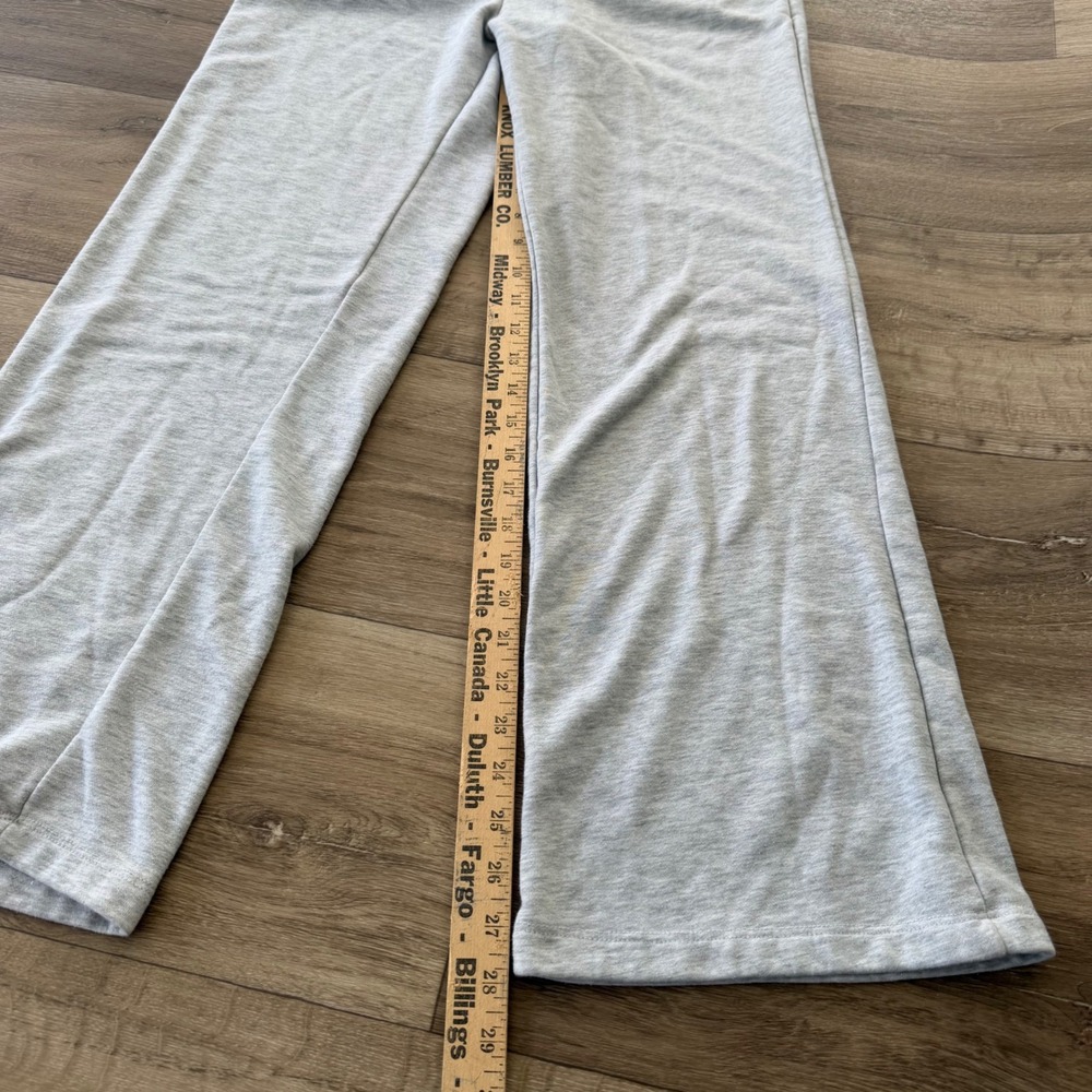 Forever 21 Womens Heather Gray Wide Leg Sweatpants Lounge Pants Size M - Picture 5 of 7
